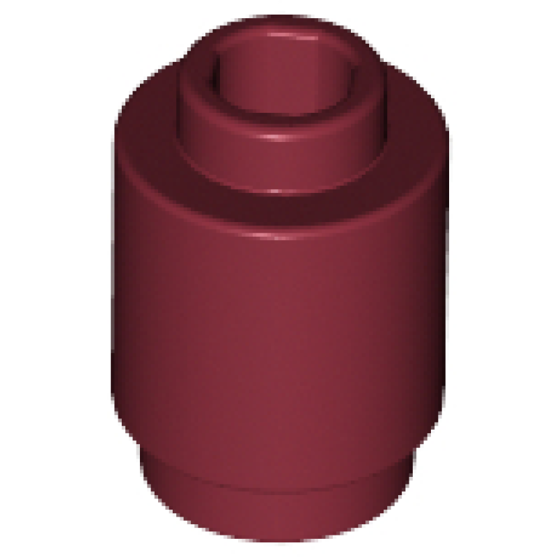 Steen, Rond 1x1 met open nop Dark Red